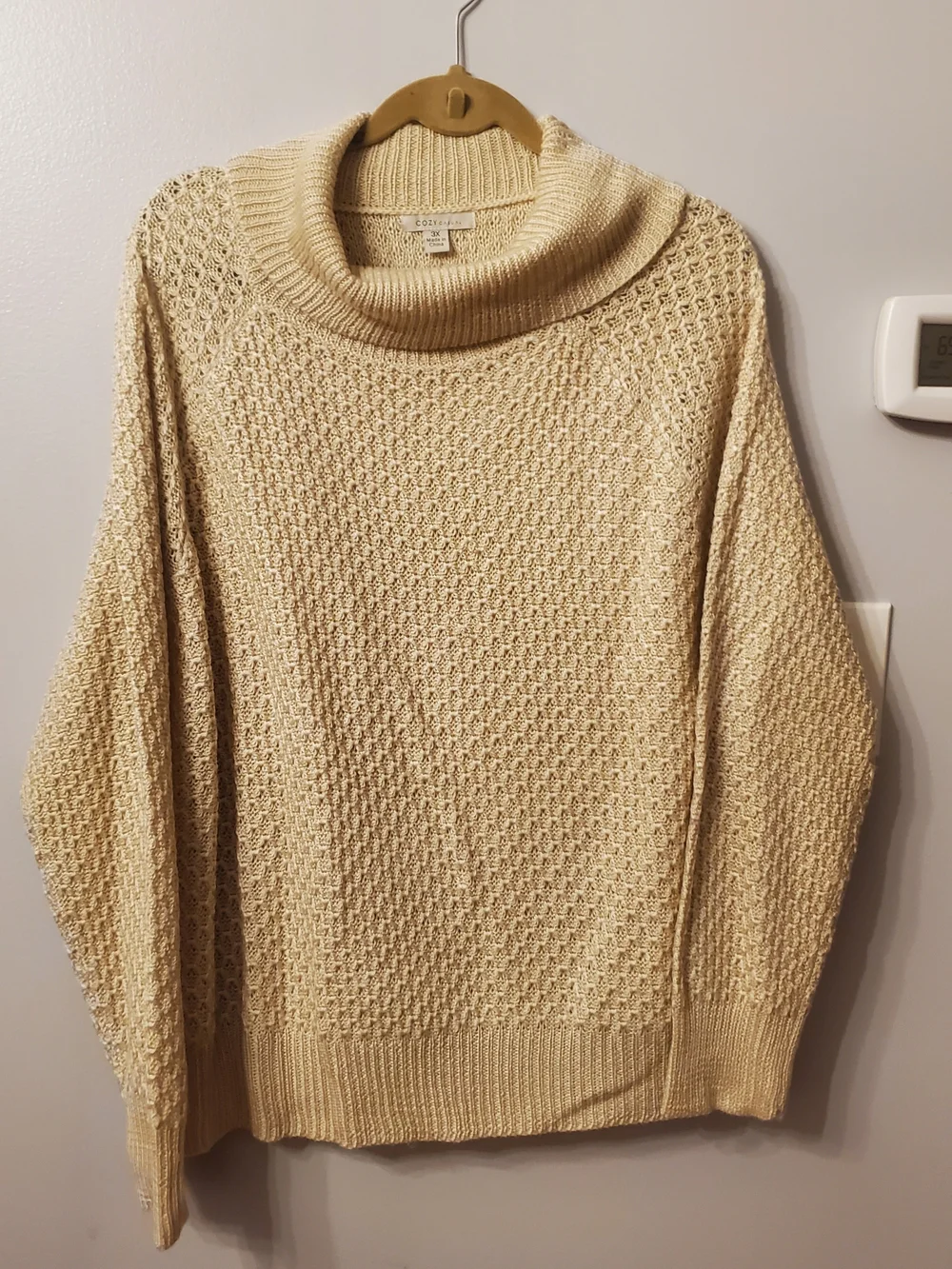 Cozy Cream Cable Knit Cowl Turtleneck Sweater